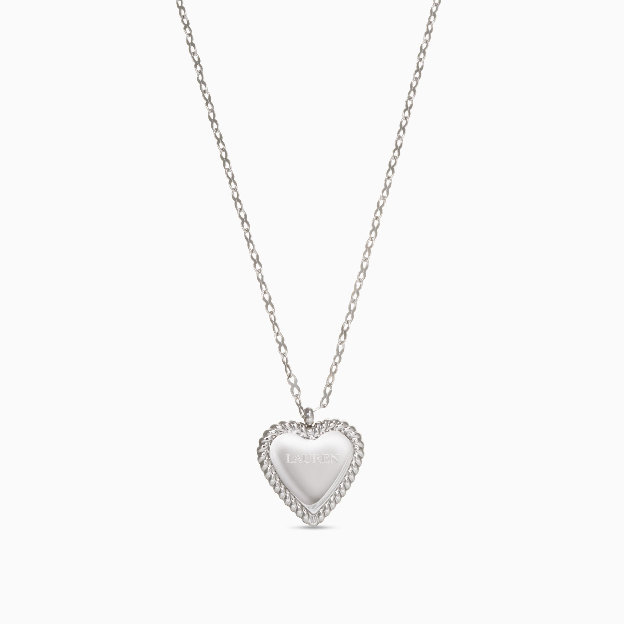ENGRAVABLE HEART PENDANT NECKLACE