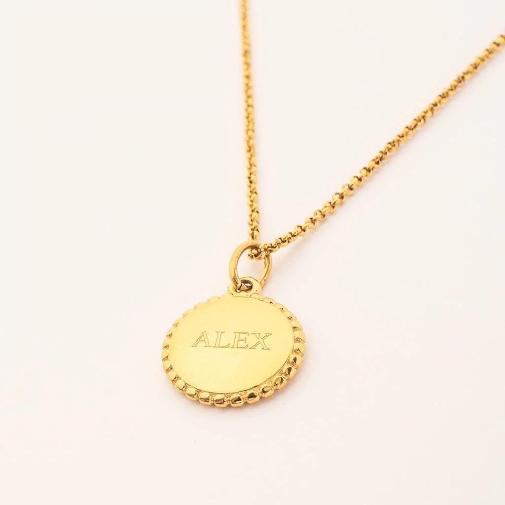 RIBBED ENGRAVABLE PENDANT NECKLACE