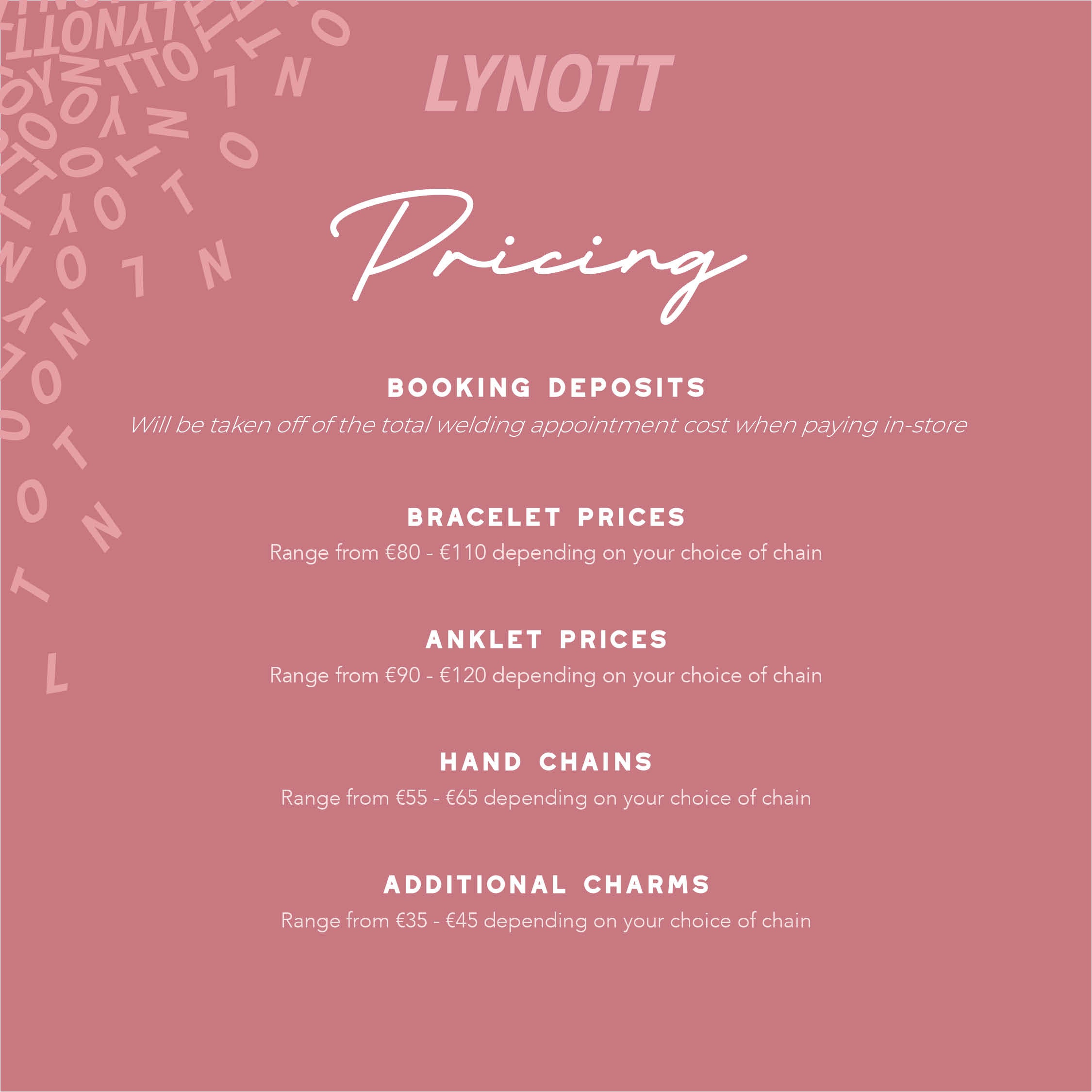 BOOK YOUR WELDING/PERMANENT JEWELLERY APPOINTMENT-bracelet/ anklet