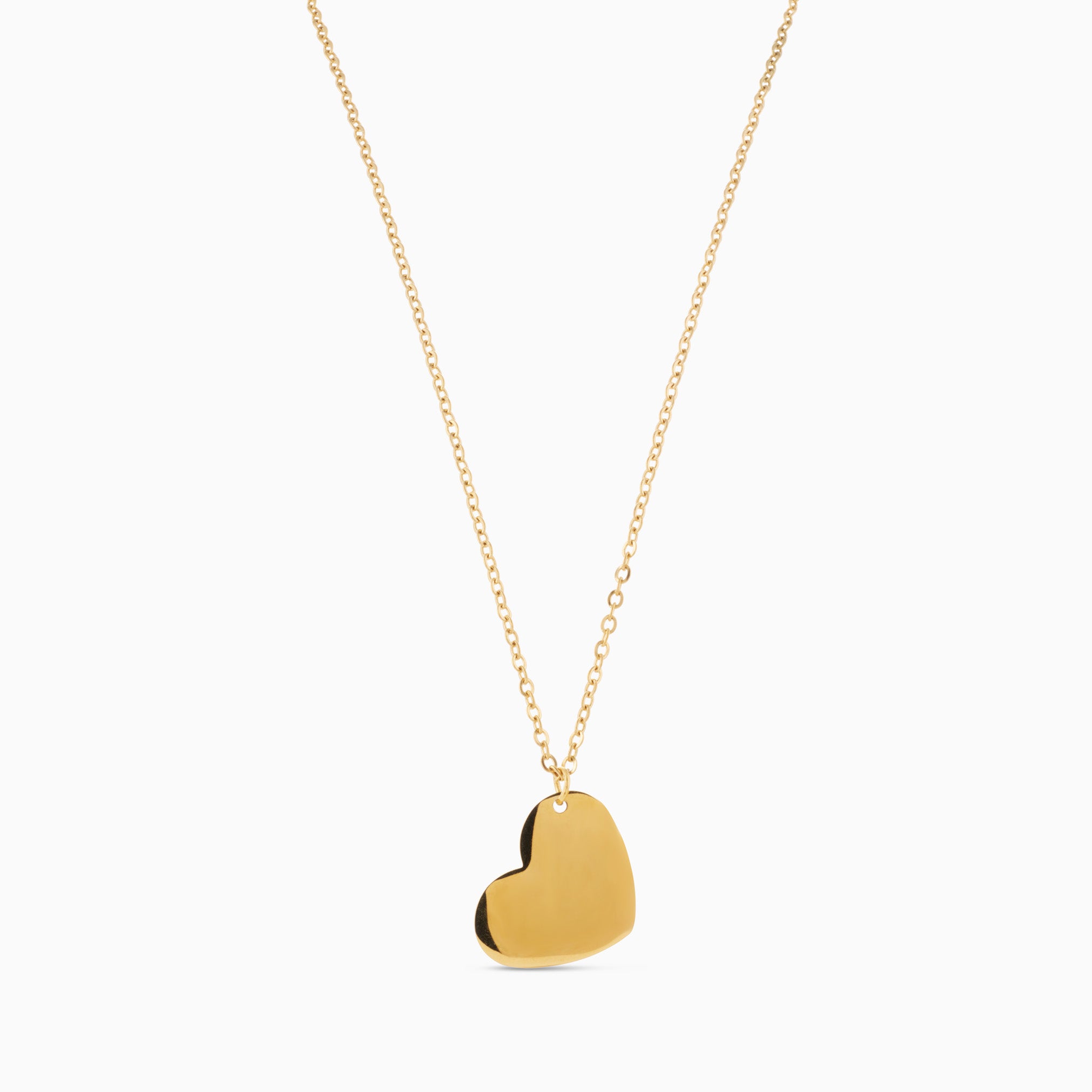 ISLA ENGRAVABLE HEART NECKLACE GOLD