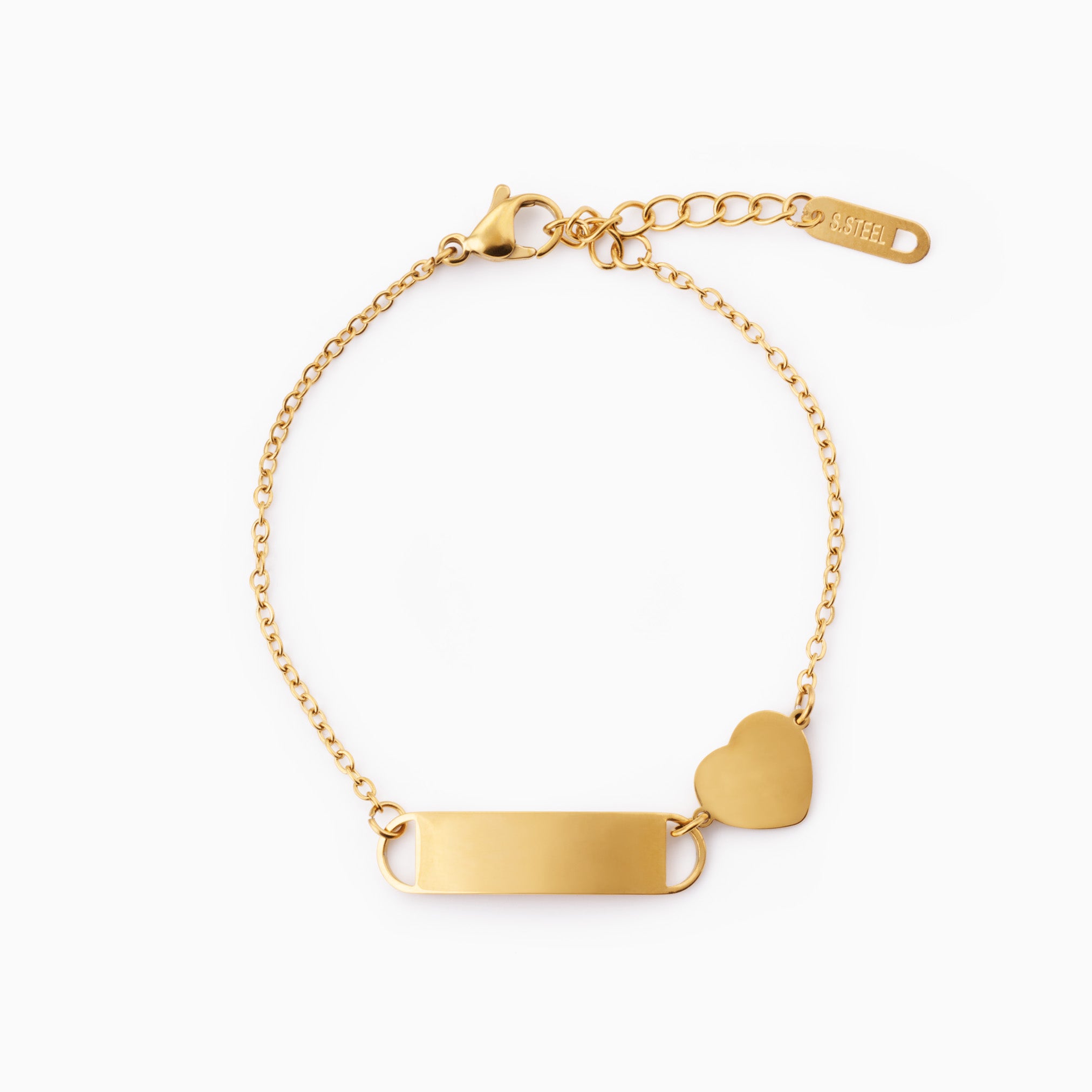 SIMPLY YOURS HEART BAR ENGRAVABLE BRACELET GOLD